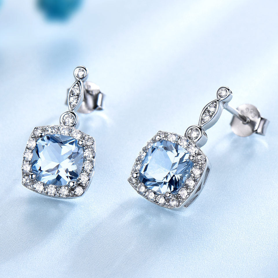 925 Sterling Silver Sky Blue Topaz Four-Piece Set