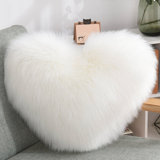 Heart Shaped Shaggy Pillow