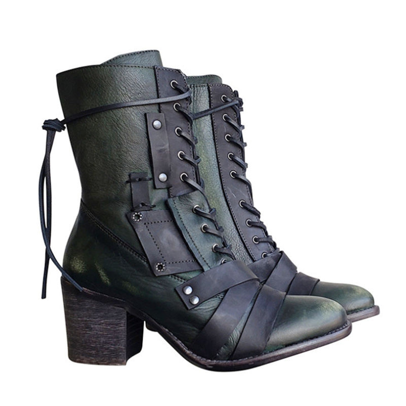 Women's Retro Lace Up Boots