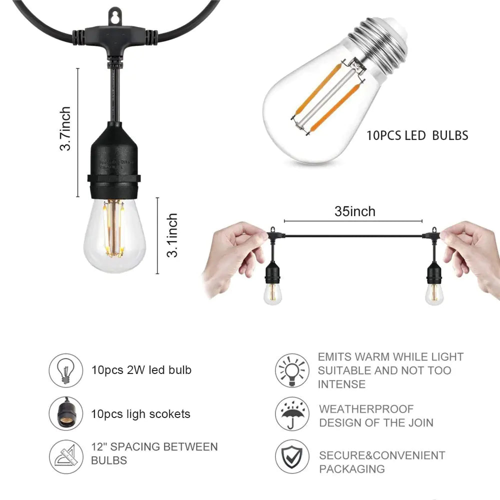 Commercial Grade Waterproof Outdoor LED String Lights