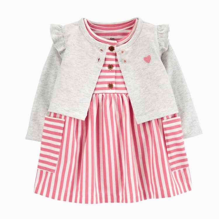 Infant Girl's Two-Piece Printed Dress