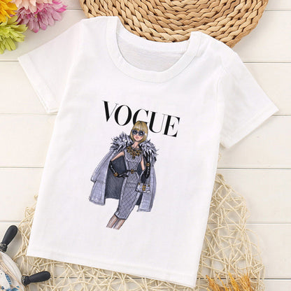 Girl's Retro "Vogue" Short Sleeve Shirt