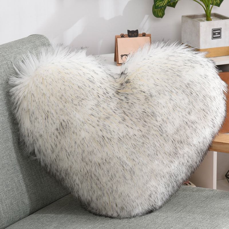 Heart Shaped Shaggy Pillow