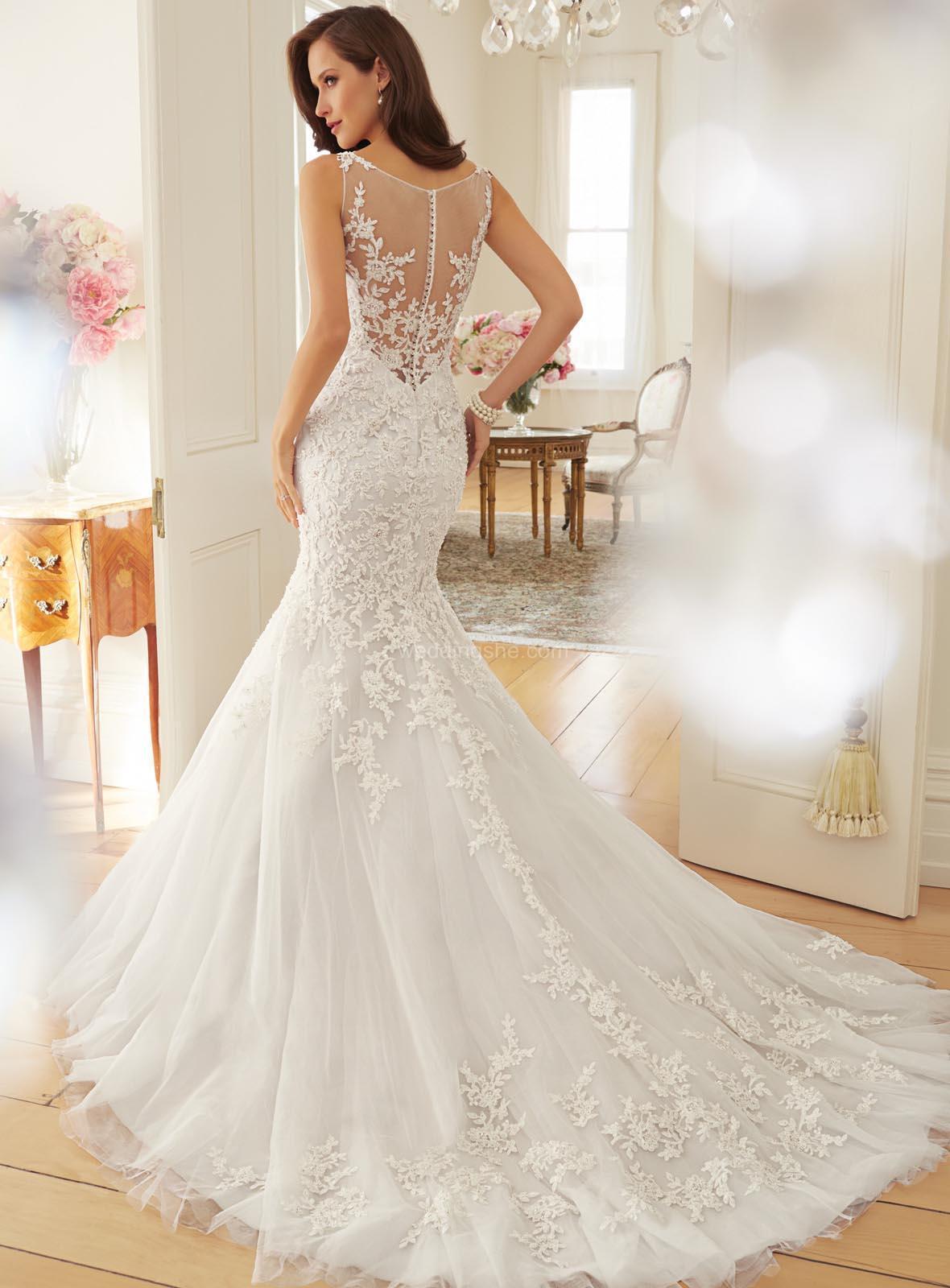 Fishtail Slim Wrapped Wedding Dress