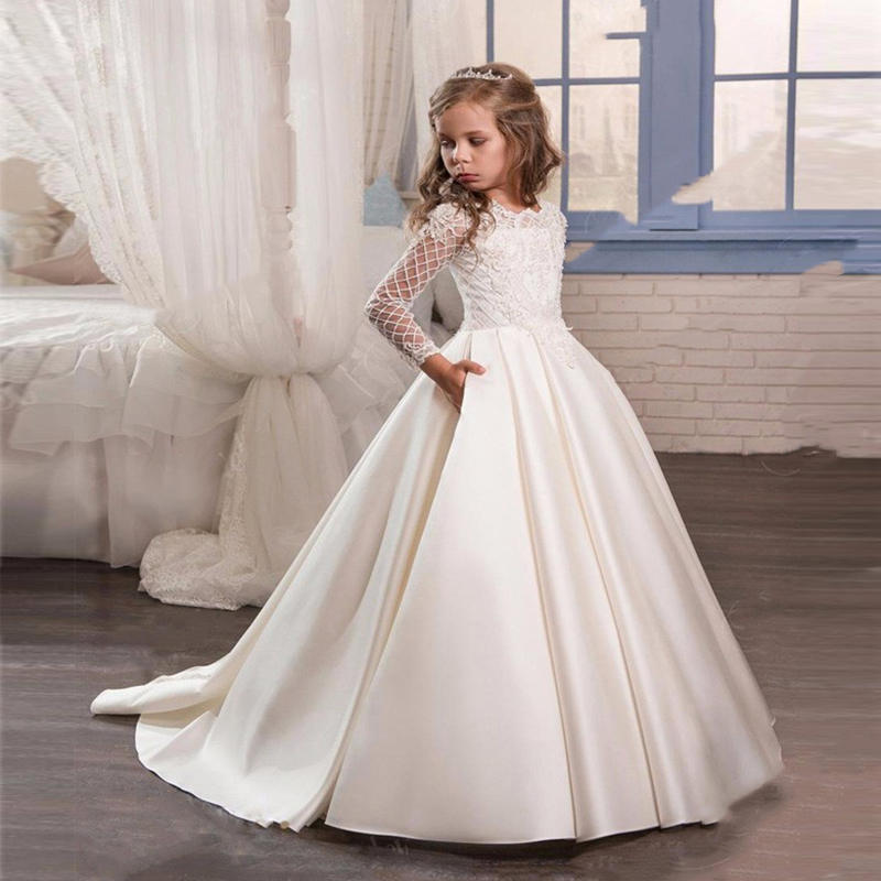 Little Girl Long Sleeve Formal Dress