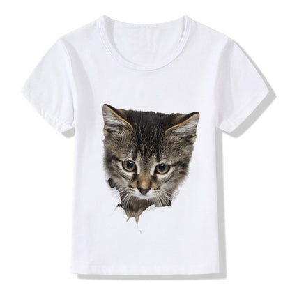 Girl's "Cat" Short Sleeve Shirt