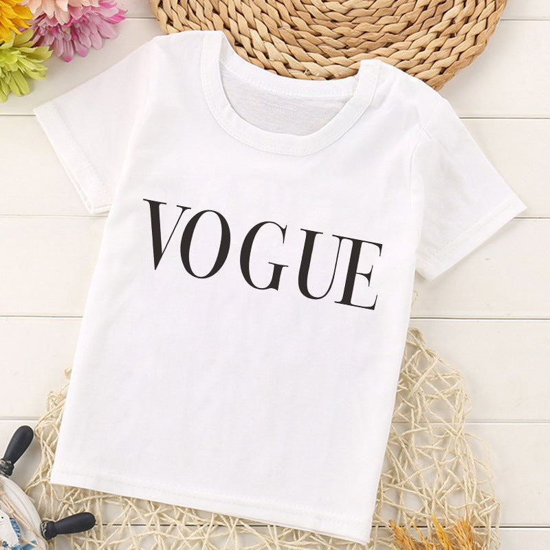 Girl's Retro "Vogue" Short Sleeve Shirt