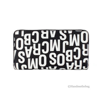 Marc Jacobs Large Black White Monogram Continental Clutch Wallet