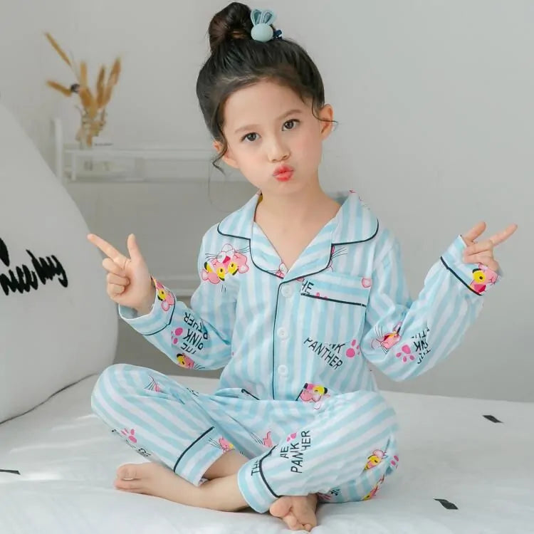 Girls Long-Sleeved Pajamas