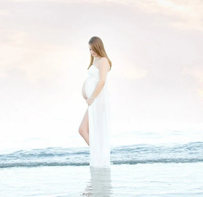 Maternity Shoot Chiffon Off The Shoulder Dress