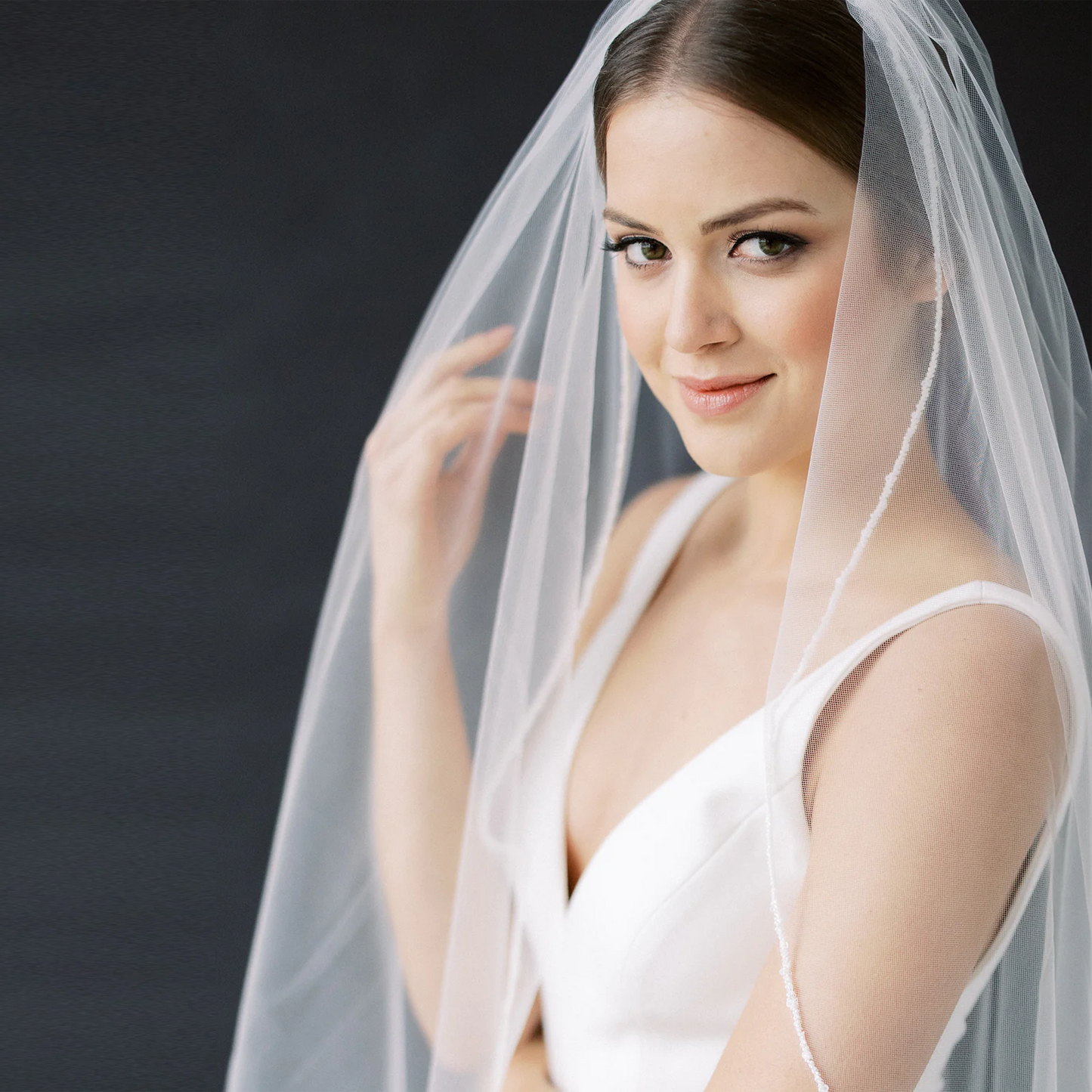 Long Wedding Veil with Comb