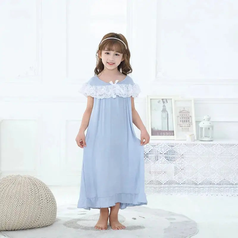 Girls Short Sleeve Pajama Dress