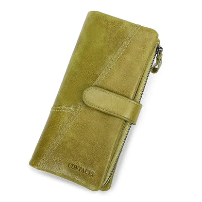 Genuine Leather Women's Long Wallet