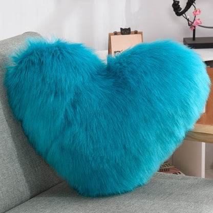 Heart Shaped Shaggy Pillow