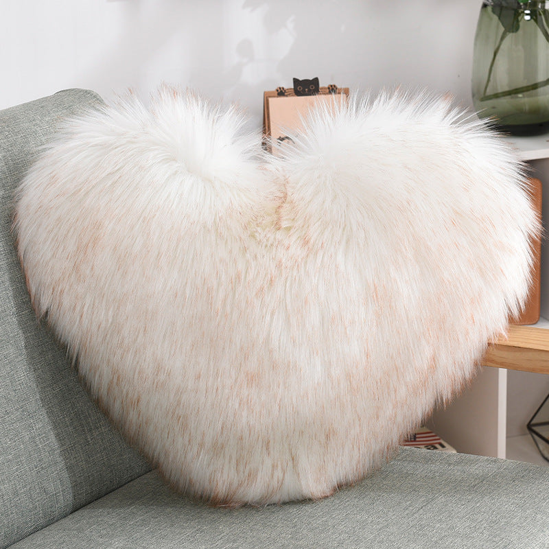 Heart Shaped Shaggy Pillow