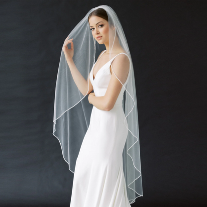 Long Wedding Veil with Comb