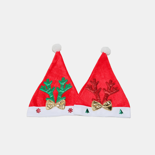 2 Piece Antler Christmas Hat with Pompom