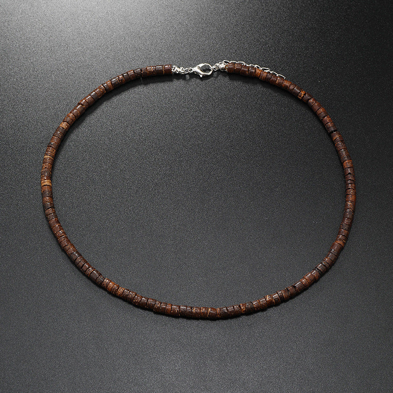 Coconut Shell Beaded Men's Clavicle Chain