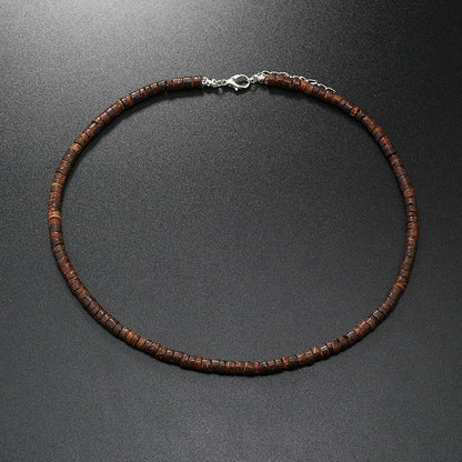 Coconut Shell Beaded Men's Clavicle Chain