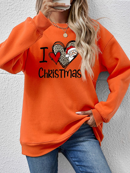 CHRISTMAS Graphic Round Neck Sweatshirt