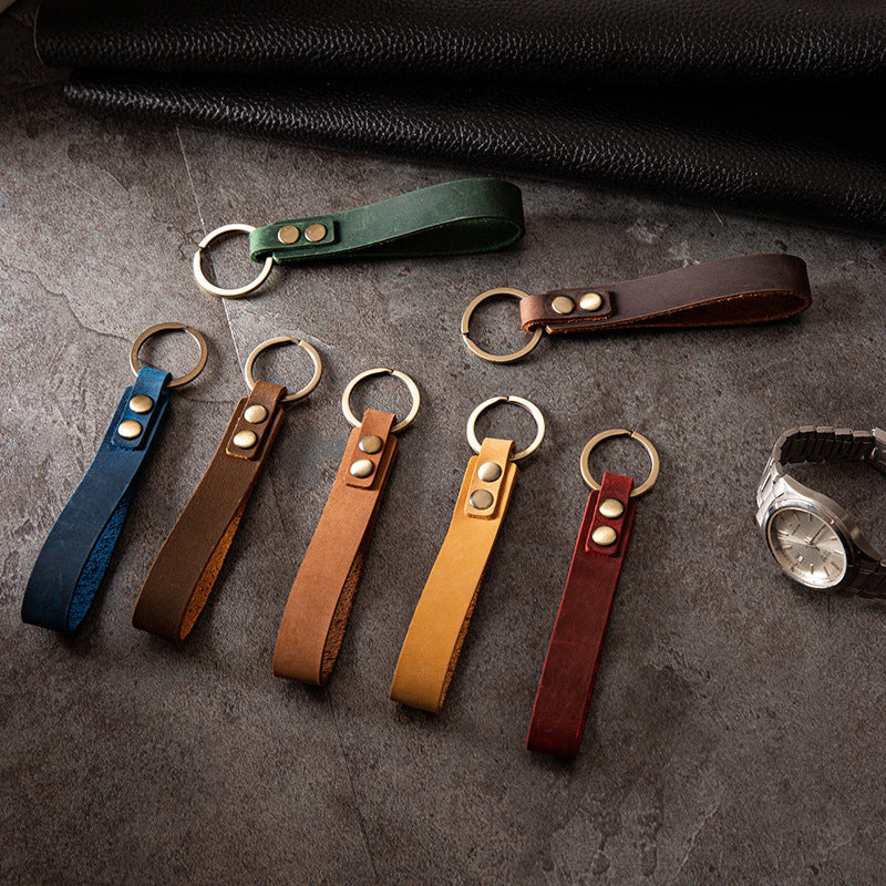 Classic Retro Leather Keyring