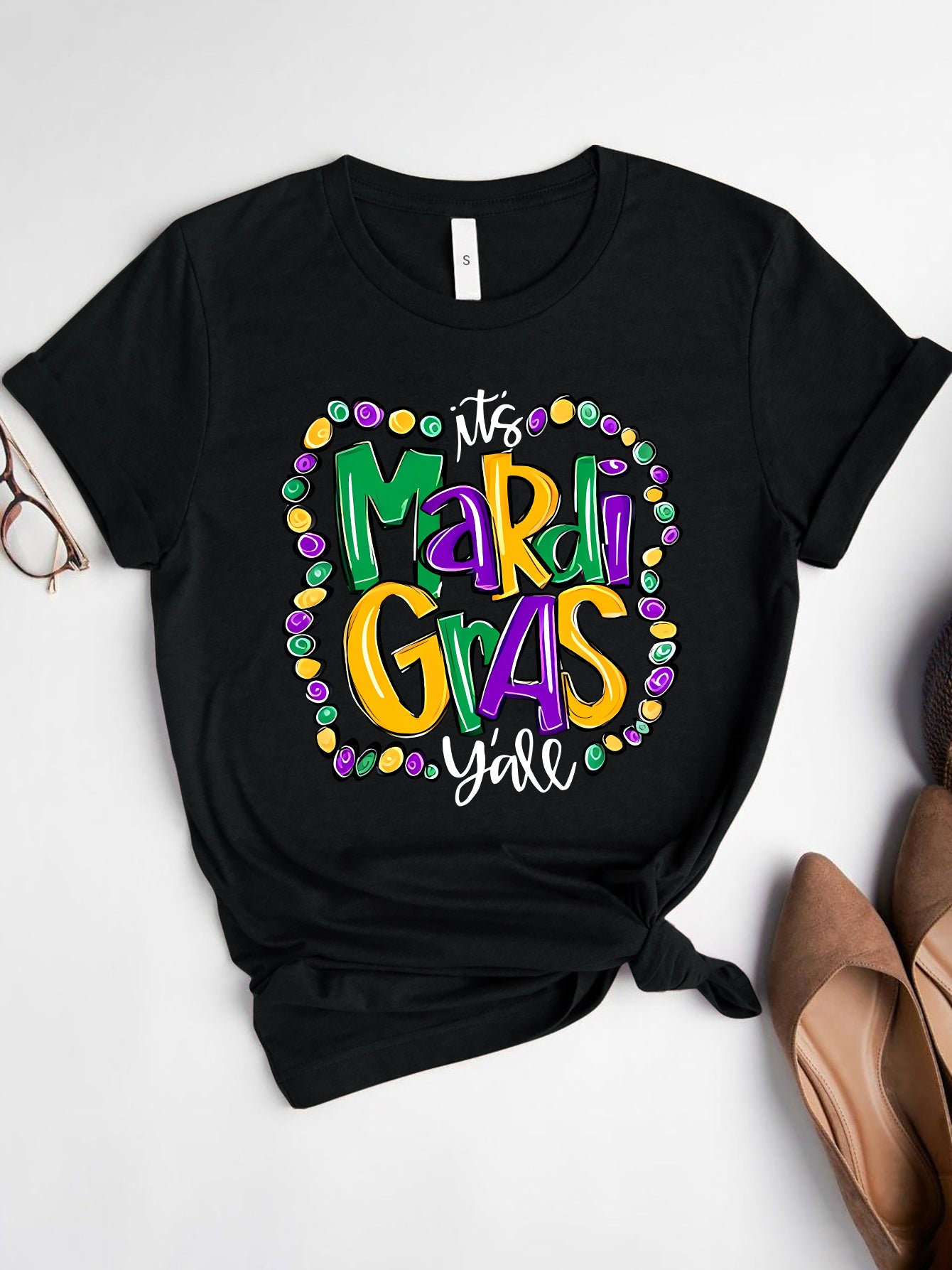 IT'S MARDI GRAS Y'ALL Round Neck T-Shirt