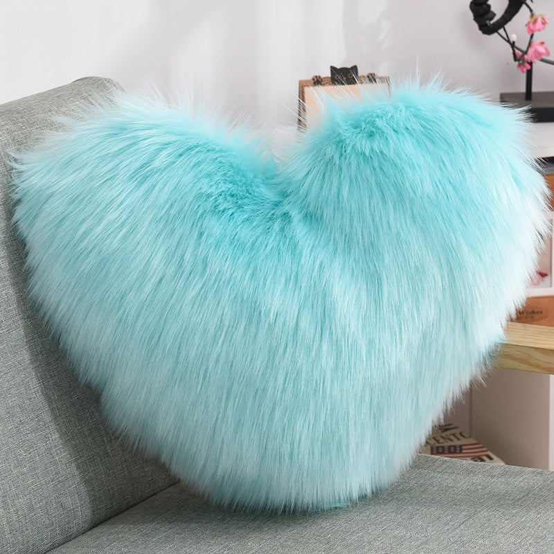 Heart Shaped Shaggy Pillow