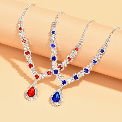 Fashion New Water Drop Necklace and Earrings Set