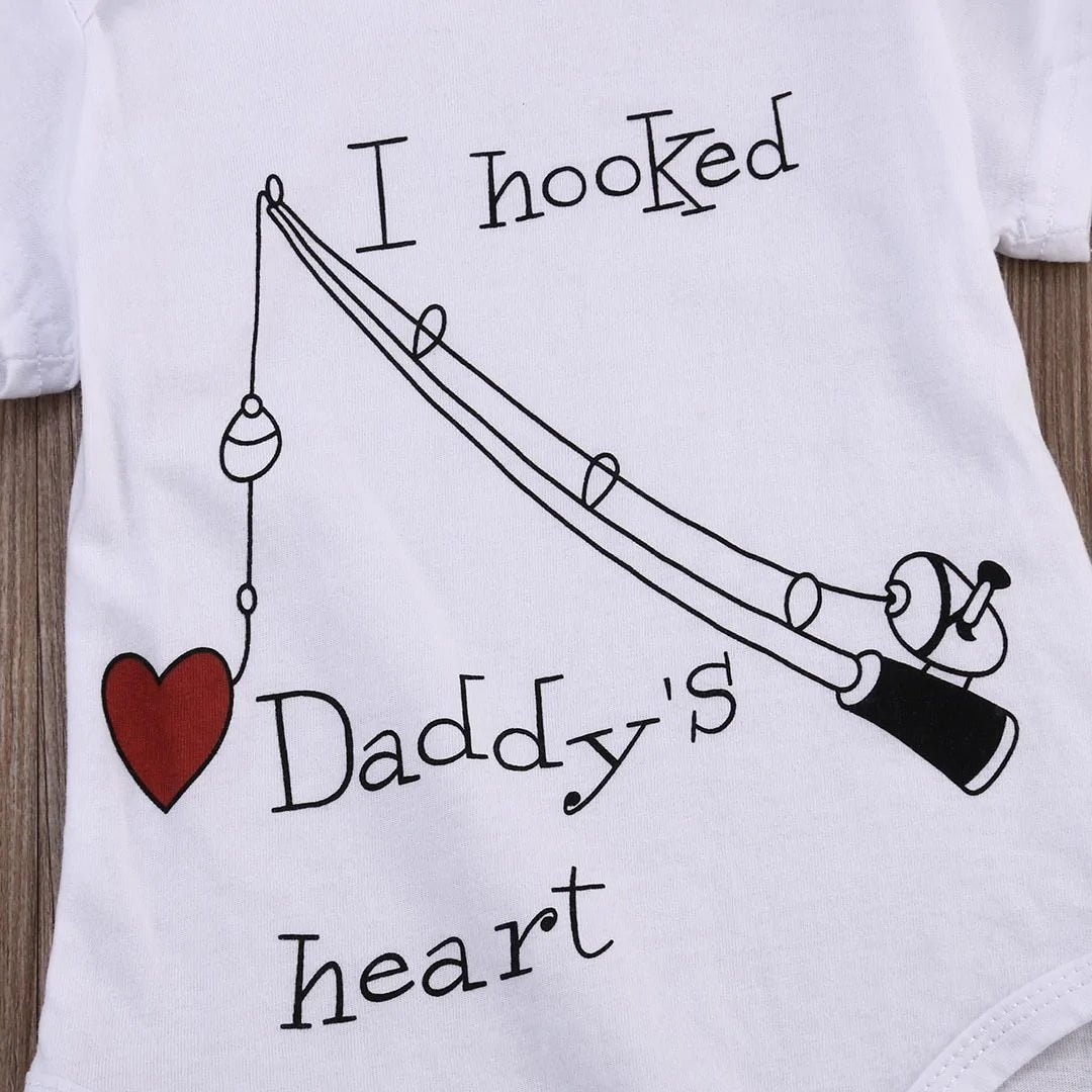 "I Hooked Daddy" Onesie for Newborn Baby