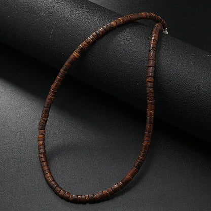 Coconut Shell Beaded Men's Clavicle Chain