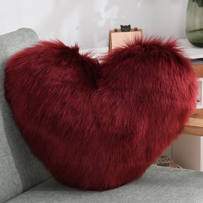 Heart Shaped Shaggy Pillow