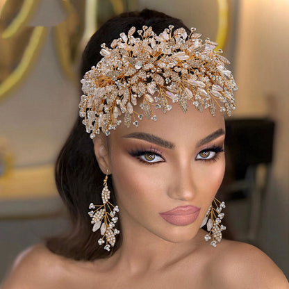 Luxurious Exaggerated Formal Hair Accessory and Earrings