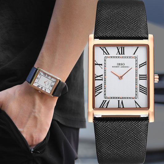 Luxury Square Quartz Leather Watch