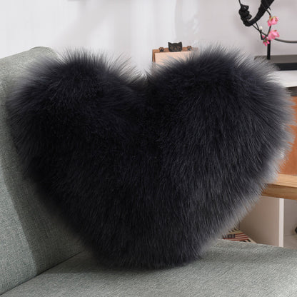 Heart Shaped Shaggy Pillow