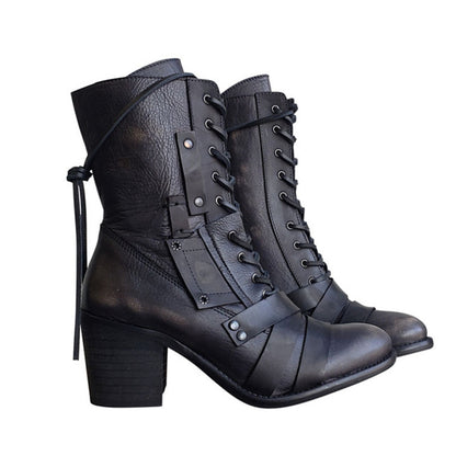 Women's Retro Lace Up Boots