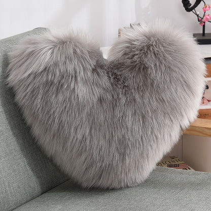 Heart Shaped Shaggy Pillow