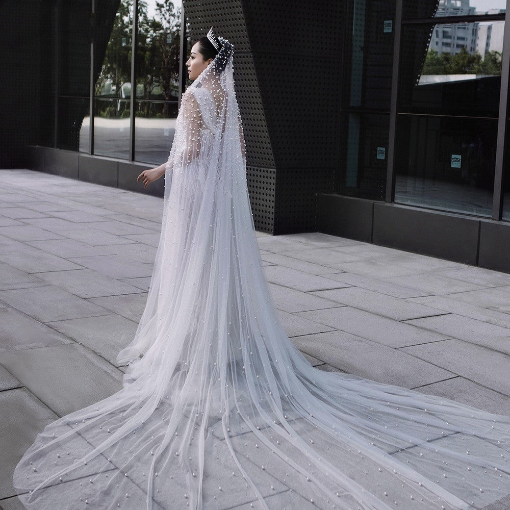 Luxury Bridal Pearl Veil