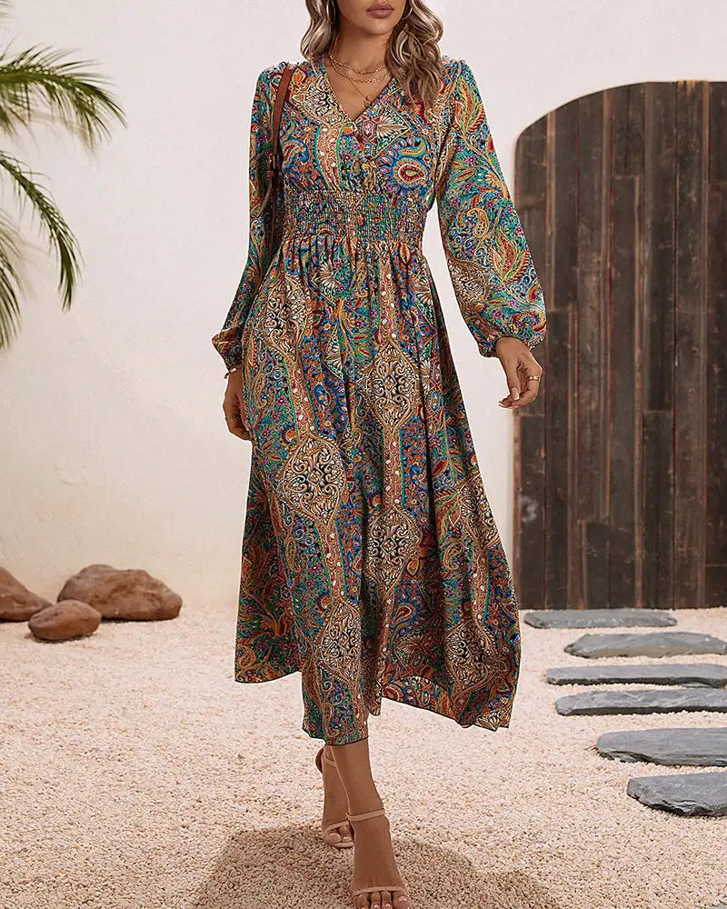 Bohemian Style Printed Long Dresses