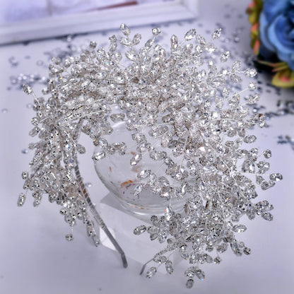 Heavy Handmade Rhinestone Ice and Snow Queen Wedding Crown