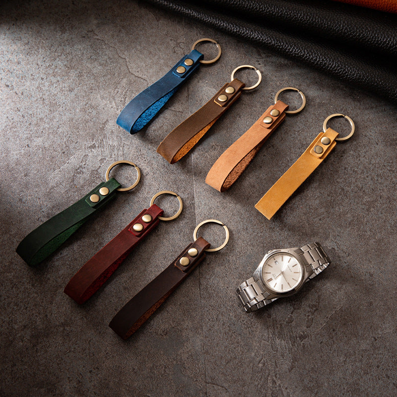 Classic Retro Leather Keyring