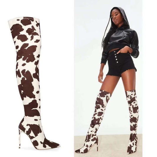 Women's Stiletto High Heel Side Zipper Boots