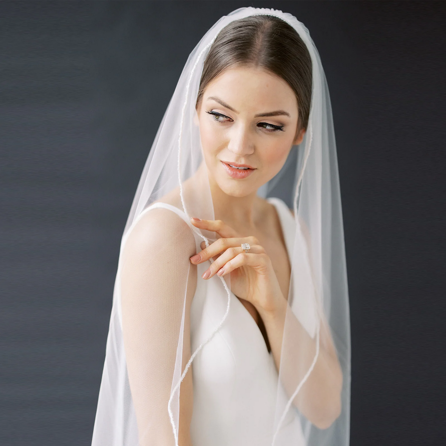 Long Wedding Veil with Comb