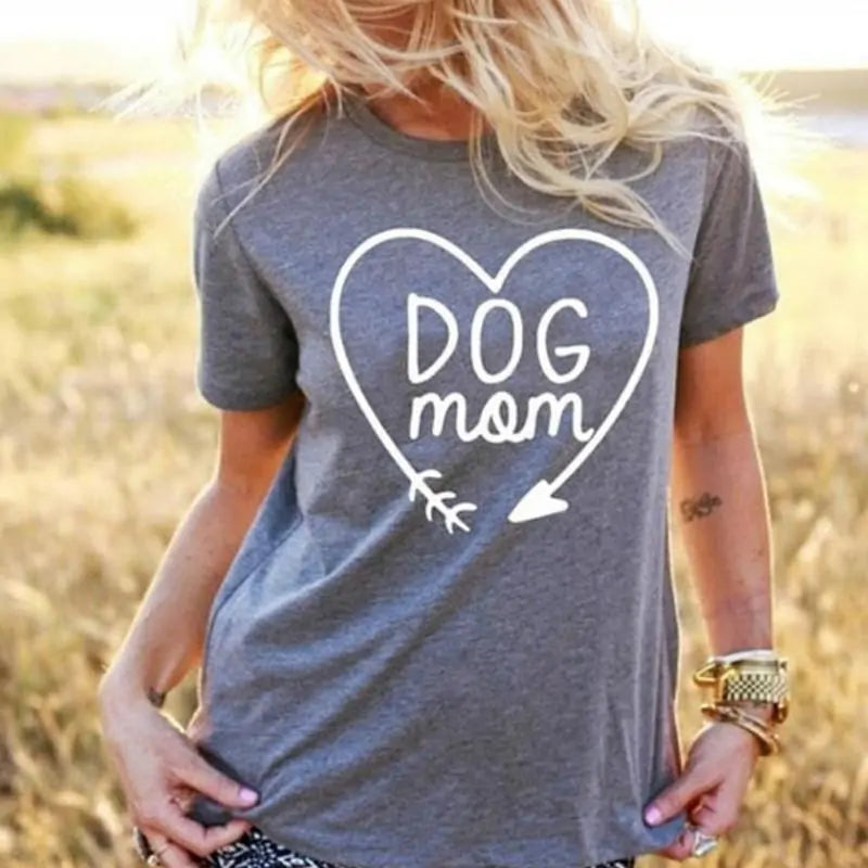 "Dog Mom" In Arrow/Heart T-Shirt