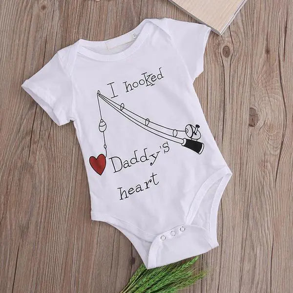 "I Hooked Daddy" Onesie for Newborn Baby