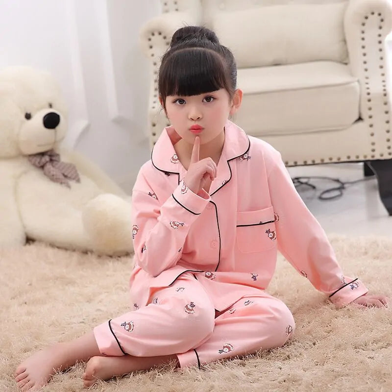 Girls Long-Sleeved Pajamas