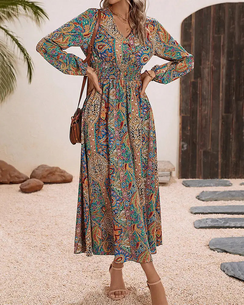 Bohemian Style Printed Long Dresses