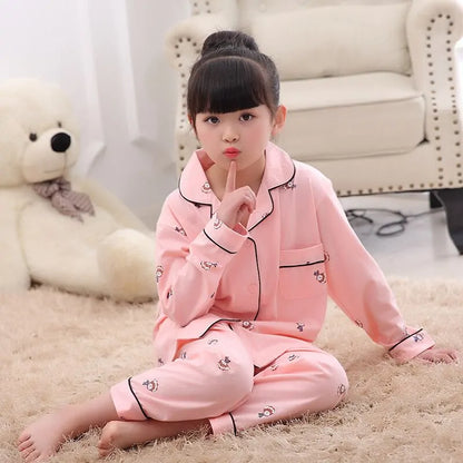 Girls Long-Sleeved Pajamas