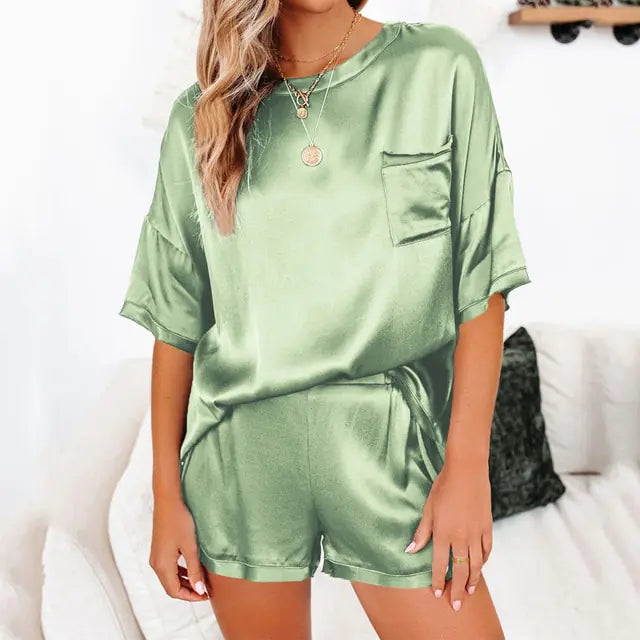 Women's Satin Pajamas Set