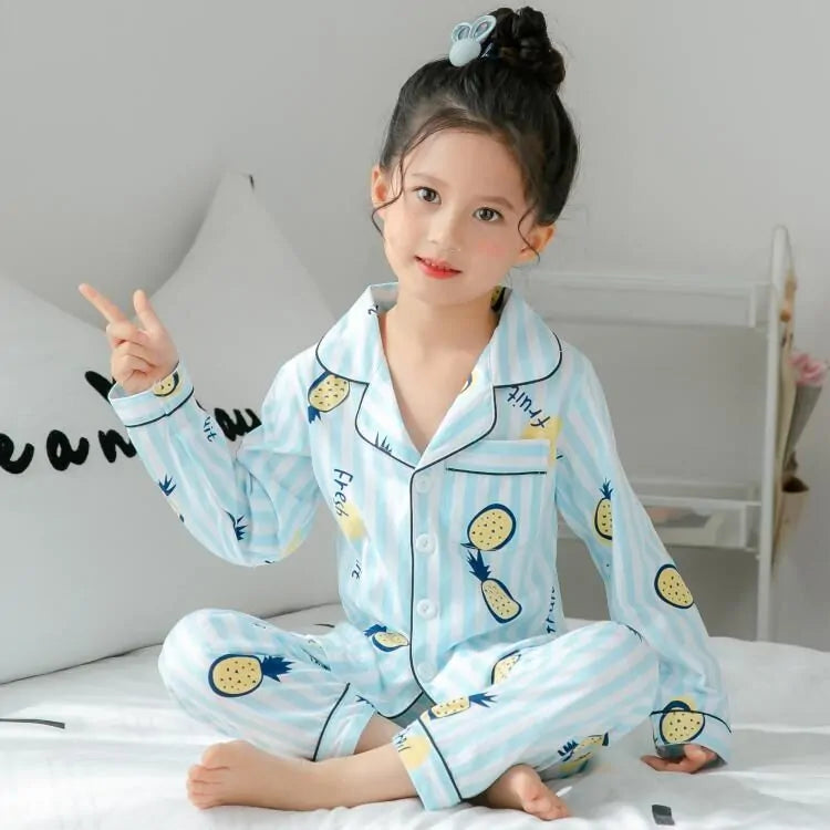 Girls Long-Sleeved Pajamas